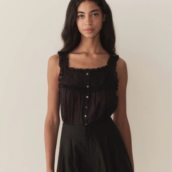 Doen Tops - Dôen Fidella Black Tank Top